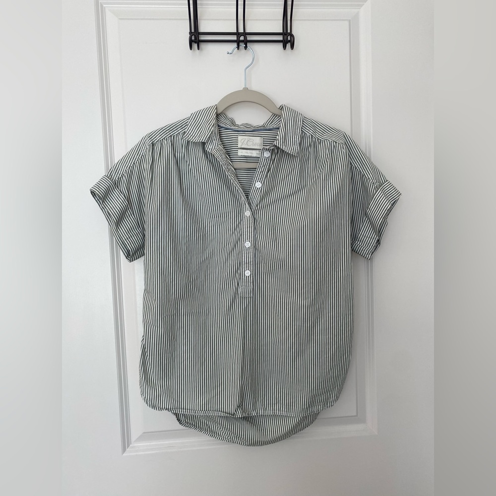 J. Crew Relaxed Fit Striped Button Top